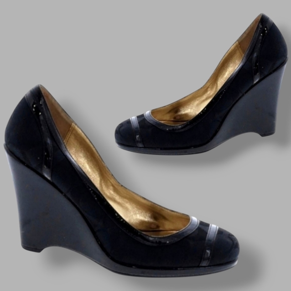 🛑BOGO🆕COACH Signature Wedge Heel Shoe - Picture 2 of 7